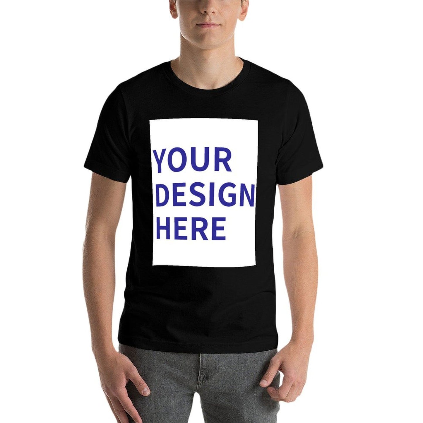 DTG 180gsm Men's T-Shirt Mockups Tees with Front Print Designs (High Definition & Front Printing)